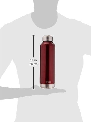 Oggi 8089.2 Sommelier Double Wall Vacuum Sealed Wine Carrier with Stainless Steel Liner, Red, 25 oz...
