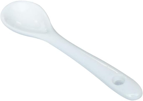 6 pcs Porcelain Egg Spoons Ceramic Spoons 4.7 inch Coffee Dessert Yogurt Tea Milky Tea White...