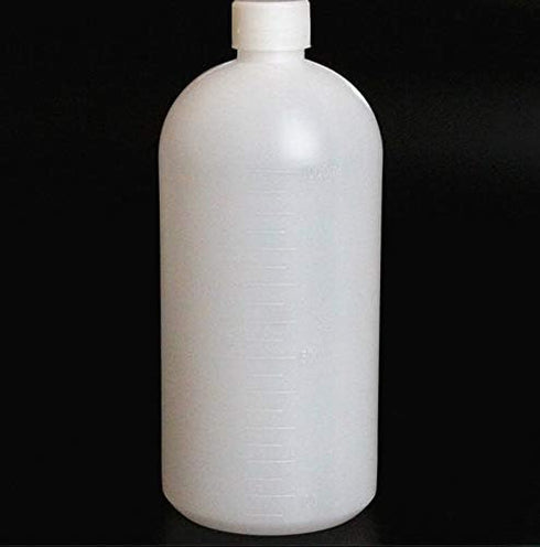 2PCS 1000ml/34oz Plastic Small Mouth Graduated Lab Chemical Reagent Bottle Sample Sealing Bottle with Inner Plug Leak-proof Laboratory Reagent Bot...