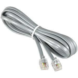 InstallerParts RJ11 Modular Telephone Cord Extension- Straight Wiring, Silver (7FT)...