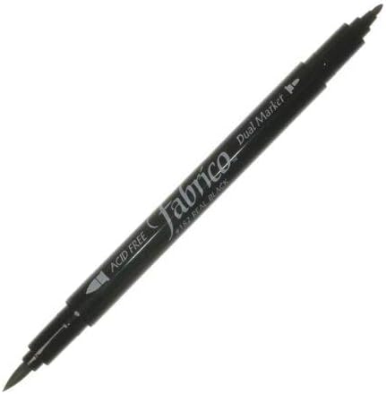 Tsukineko Versacraft Dual-Ended Fabrico Marker Color-Fast, Real Black...