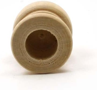 Mylittlewoodshop Pkg of 6 - Finial Dowel Cap - 1-1/16 Tall with 1/2 inch Hole Unfinished Wood (WW-DC8005-6)...