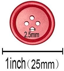 Libiline 100pcs Resin Button Solid Color 4Holes Craft Clothe Sewing Card Making Sweater Shirt (Multi-Color, 1"(25mm))...