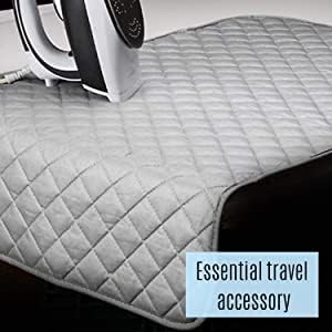 Ironing PadMat Iron Anywhere Portable Travel Ironing Blanket100%Cotton Quilted Protect Surfaces Weighted Corners Cover for Washer Dryer Table Top ...