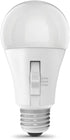 Feit Electric LED Three-Color Selectable, Built-in Dusk to Dawn Sensor Intellibulb - A19 with an E26 Medium Base Light Bulb - 60W Equivalent - 15 ...