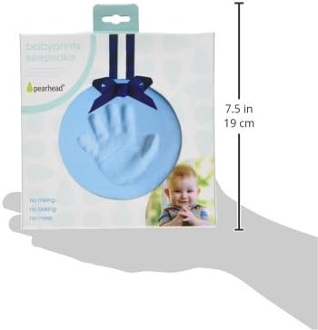 Pearhead Babyprints Baby's First Handprint or Footprint Ornament Kit, Easy No-Bake DIY Clay Impression, Christmas Baby Keepsake Gift, Blue...