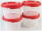 Tupperware Modular Mates Set of 4 Sheer #1 Rounds - 7 oz. Capacity Each - Liquid & Airtight Red Seals...