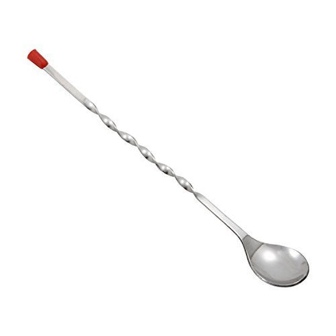 Winco 11-inch Bar Mixing Spoon Stainless Steel with Removable Red Tip...