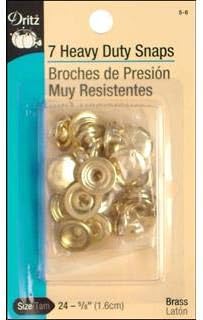 Dritz 5/8-Inch Heavy Duty Snaps, 7 Sets, Gilt...