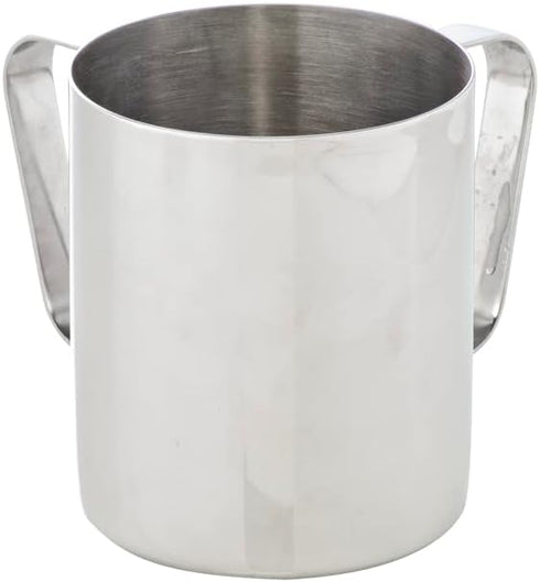 Stainless Steel Netilat Yadayim Cup - Medium 5” Straight Solid - Dual Handle - Rust, Break and Crack Proof Negel Vasser Cup - Judaica Gift Collect...