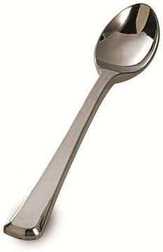 Silver Plastic Mini Spoon- 24 count by Greenbriar International...