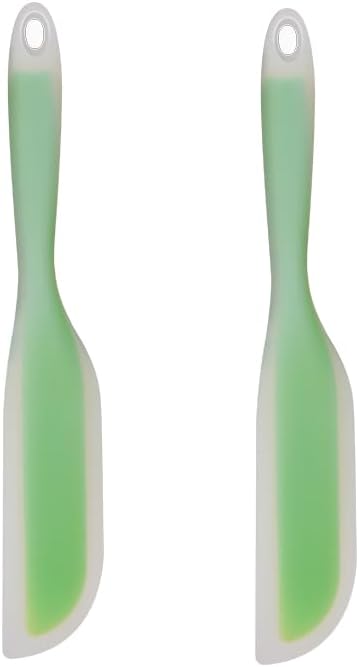 Nonstick Silicone Knife Shaped Flexible Kitchen Spatula Scraper Turner,Kitchen Cooking Utensils With Nylon Core (Green(Set of 2))...