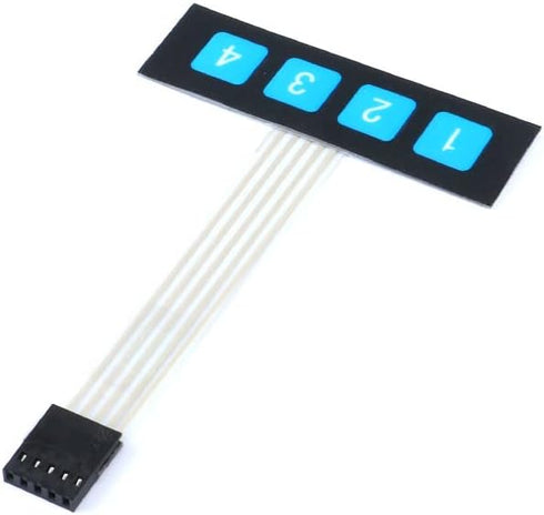 3Pcs 1x4 Matrix Array Membrane Switch 4 Key Matrix Keyboard Membrane Keys 68*20mm 5Pin Dupont for Keyboard...