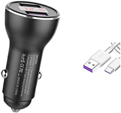 for Huawei Supercharge Car Charger, 9V/2A Car Charger Adapter Quick Fast Charger with USB Type C Super Charging Cable Car Charger for Huawei P40 P...