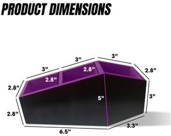 Purple Coffin Makeup Brush Holder |3-Compartment Vanity Organizer and Desk Storage for Lipstick & Eyeshadow Pen| Skincare Cosmetic Display Cases f...