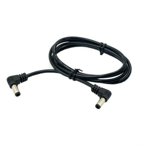 cablecc DC Power 5.5 x 2.1mm / 2.5mm Male to 5.5 2.1/2.5mm Male Plug Cable Right Angled 90 Degree 60cm 24AWG...