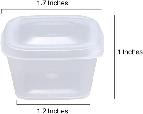 MIUPOO Leak Proof Square Sauce Cup,Plastic Souffle Cups,Disposable Clear Leak Proof Sauce Cup With Hinged Lid,Used for Various Sauces,Food Samples...