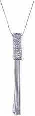 Cathercing Rhinestone Tassel Pendant Long Necklace for Women Sweater Chain Statement Necklace Choker Adjustable Elegant Jewelry Crystal Accessorie...