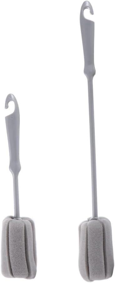 2 Pcs Long Handle and Short Handle Sponge Brush,Cup Cleaner Brush Bottle Cleaner Brush for Glasses Mugs Cups(15inch,10inch)...