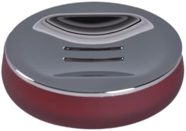 Gedy Tiglio Thermoplastic Resin Round Red Soap Dish in Glass, Red...