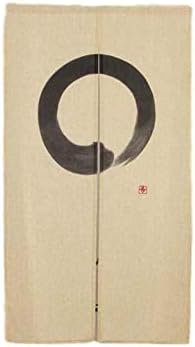 Narumi Japanese Enso Noren Doorway CurtainTapestry Hemp Blend Twill Fabric 33.5"x59.1" from Japan...