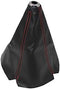 Universal Auto Manual Gear Shift Knob Boot Dust Cover?Made of Black Pu Leather with Red Seams and Blue Seams (red)...
