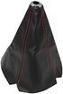 Universal Auto Manual Gear Shift Knob Boot Dust Cover?Made of Black Pu Leather with Red Seams and Blue Seams (red)...