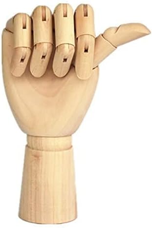 Wood Artist Drawing Manikin Articulated Mannequin with Wooden Flexible Fingers 10" Left Hand (10 inches-The Right Hand)...