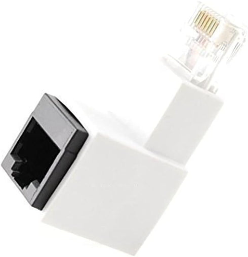 CablesOnline Cat5e/Cat6 RJ45 Ethernet Male/Female Right Angle Adapter. RJ45/ 8P8C Female to RJ45/ 8P8C Male, U-R45W...