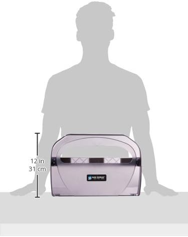 San Jamar TS510TBK Toilet Seat Cover Dispenser, Black Pearl...