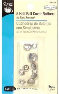 Dritz 213-18 Half Ball Cover Buttons, Size 18 - 7/16-Inch, 5-Sets...