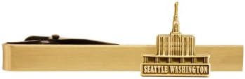 Ringmasters LDS Seattle Washington Temple Gold Steel Tie Bar - Tie Clip - Priesthood Gift, LDS Missionary, Tie Clip...