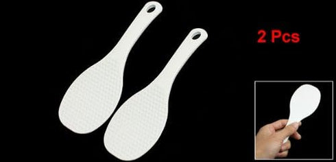uxcell Plastic Non Stick Rice Paddle Potato Food Service Spoon Scoop 7.8 Inch Length 2 Pcs White...
