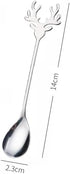 10 Pieces Stainless Steel Mini Coffee Espresso Spoon, Elk shaped spoon Flatware Dessert Teaspoons Small Soup Spoons, 5.5 inch Specialty Demitasse ...