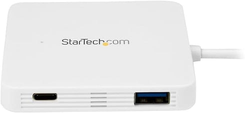 StarTech.com USB C Hub – Powered – White – 3 Port USB-C to USB-A (3X) and GbE RJ45 (1x) – USB to Ethernet – USB Port Expander (HB30C3APDW)...