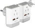 Ceptics European Travel Plug Adapter, Schuko QC 3.0 & PD Safe Dual USB & USB-C - 2 USA Socket - Compact & Powerful - Use in Greece Italy Switzerla...