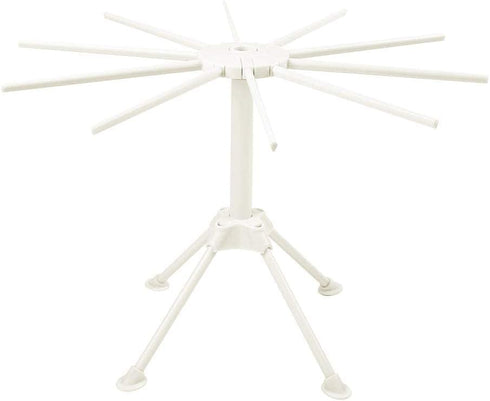 Cambom Collapsible Pasta Drying Rack - Spaghetti Noodle Drying Rack with 10 Bar Handles White...