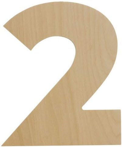 Wooden Number 2 Cutouts 12", Wooden Numbers for Wall Decor, Home Decor, Crafts, and Party Decorations by Woodpeckers...