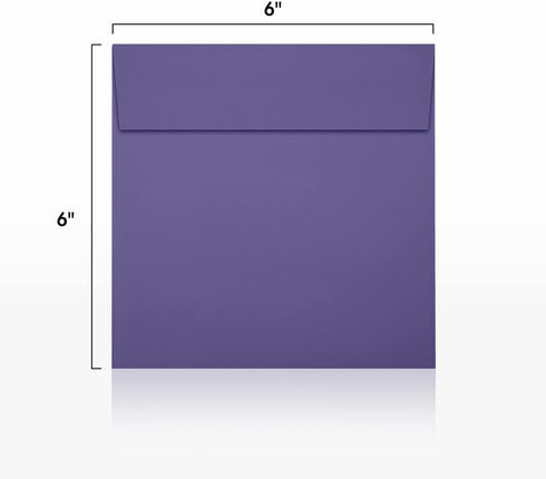 LUXPaper Square Invitation Envelopes | Peel & Press | 6" x 6" | Wisteria Purple | 80lb. Text | 50 Qty...