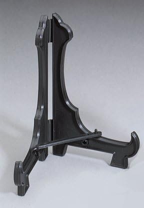Black Plastic Easels - Locking Crossbar- Set of 5 Folding Display Stands 7 Inches High...