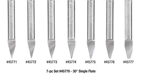 Amana Tool - 45771 Solid Carbide 30° Engraving 0.005 Tip Width x 1/4" Shank Sign...