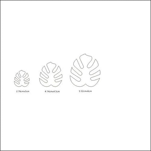 CHENRUI Set of 3 Monstera Leaf Polymer Clay Cutter Set Cookie Fondant Cutters...