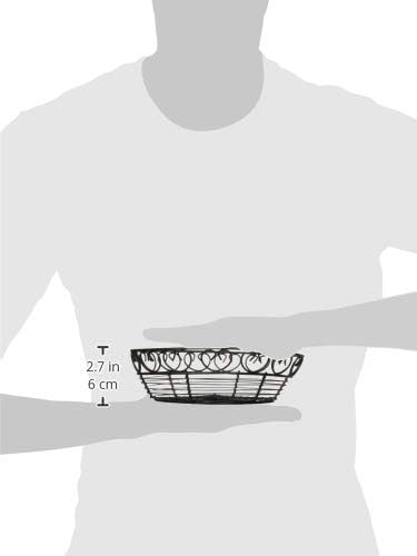 Winco WBKG-8R High Wire Fruit Basket, 8-Inch Round x 2.25-Inch, Black,Medium...