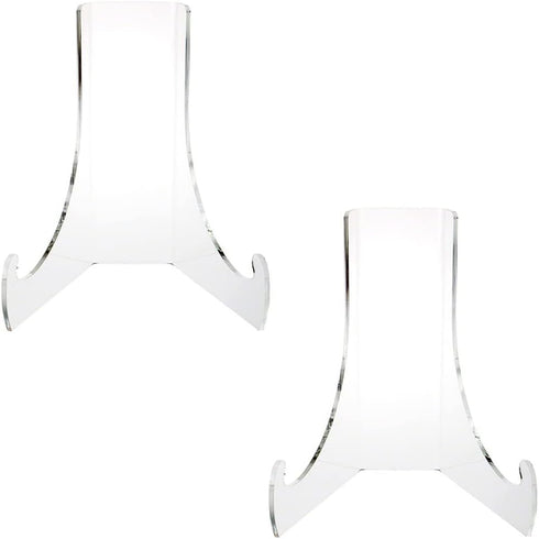 2 Pieces Acrylic Plate Stand 60-Degree Angle Acrylic Easel Acrylic Book Stand Acrylic Plaque Stand Table Top Easel Card Picture Stands Plate Holde...