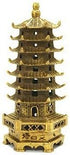 The Petite Brass Pagoda - 5" Feng Shui enhancer for protection and wealth luck...