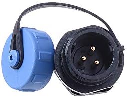 SP13 Aviation Connector M13 Female Plug + Circular Male Socket ?13mm Outdoor Waterproof IP68 Plastic Connectors with Cap Panel Mount Gold Plated 3...