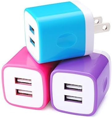 USB Wall Charger, Charging Cube, Sicodo 3Pack Dual Port Charging Block Plug in Cell Phone Charger Box Brick USB Power Adapter for iPhone 15 14 13 ...