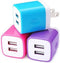 USB Wall Charger, Charging Cube, Sicodo 3Pack Dual Port Charging Block Plug in Cell Phone Charger Box Brick USB Power Adapter for iPhone 15 14 13 ...