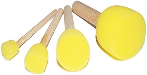 60pcs Assorted Round Paint Foam Sponge Brush Set Painting Tools, Brush Set - Great for Kids Arts and Crafts, Stencils, Painting...