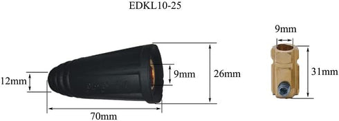 RIVERWELD TIG Welding Cable Panel Connector-plug DKJ10-25 & EDKL10-25 200Amp Dinse Quick Fitting 4pcs...